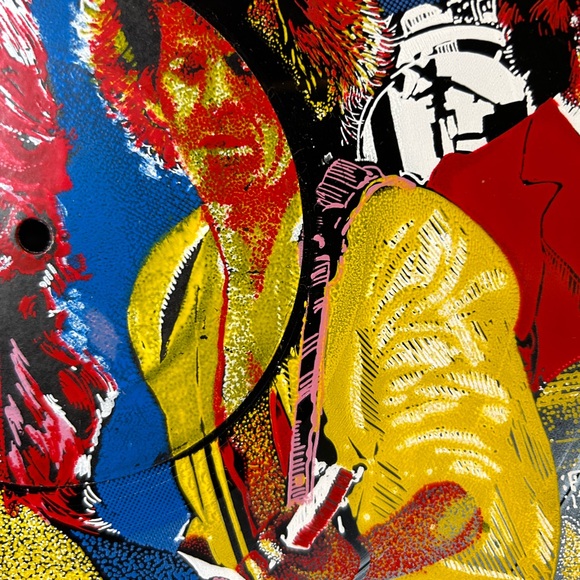 VTG PAINTED VINYL RECORD ROLLING STONES ART - Picture 3 of 5